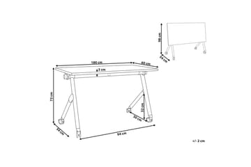 Hopfällbart skrivbord Bendi Vit/Svart, 180x60x75 cm - Vit/Svart, 180x60x75 cm - Möbler - Bord & matgrupp - Kontorsbord - Skrivbord