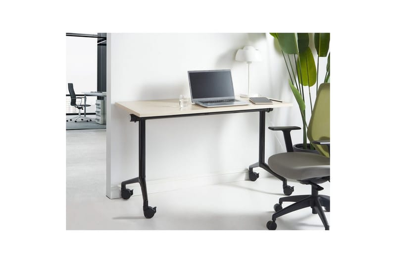 Hopfällbart skrivbord Cavi Ljus trä/svart, 120x60x75 cm - Ljus trä/svart, 120x60x75 cm - Möbler - Bord & matgrupp - Kontorsbord - Skrivbord