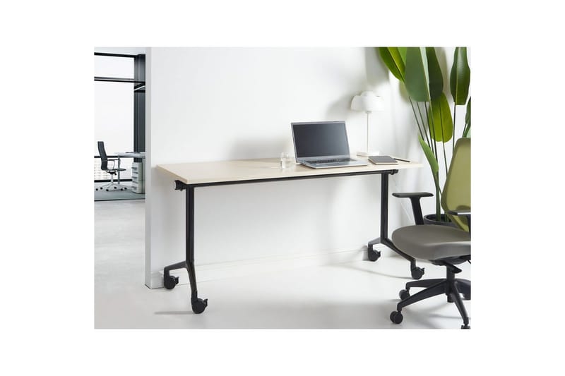 Hopfällbart skrivbord Cavi Ljus trä/svart, 160x60x75 cm - Ljus trä/svart, 160x60x75 cm - Möbler - Bord & matgrupp - Kontorsbord - Skrivbord