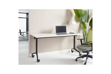 Hopfällbart skrivbord Cavi Vit/Svart, 160x60x75 cm - Vit/Svart, 160x60x75 cm - Möbler - Bord & matgrupp - Kontorsbord - Skrivbord