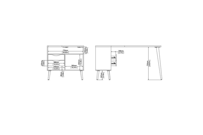 Hostafranc Skrivbord 81x145,1 cm - Natur - Möbler - Bord & matgrupp - Kontorsbord - Skrivbord