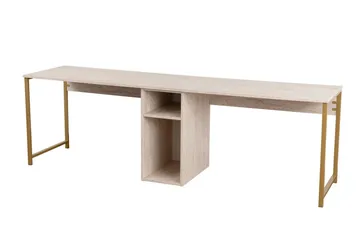 Hu Skrivbord 60x240 cm - Beige/Guld - Möbler - Bord & matgrupp - Kontorsbord - Skrivbord