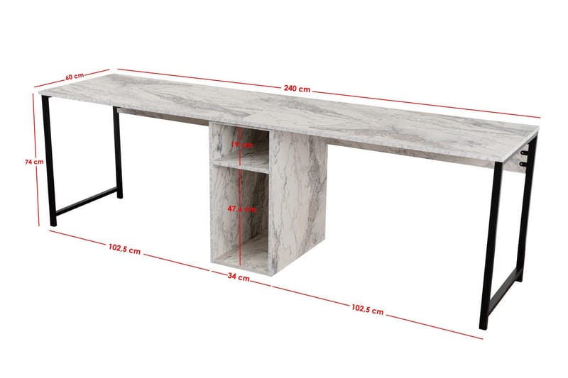 Hu Skrivbord 60x240 cm - Svart - Möbler - Bord & matgrupp - Kontorsbord - Skrivbord