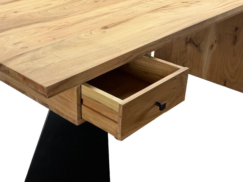 Ivoena Skrivbord 180 cm - Naturfärgad akacia/svart - Möbler - Bord & matgrupp - Kontorsbord - Skrivbord