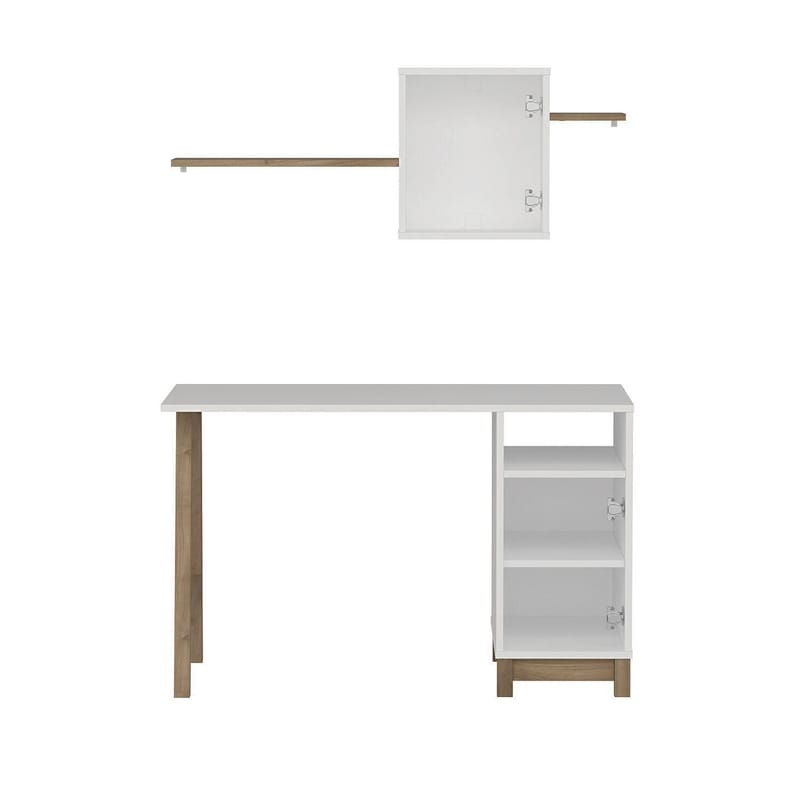 Jarnor Skrivbord 120x75x60 cm - Vit och valnöt - Möbler - Bord & matgrupp - Kontorsbord - Skrivbord