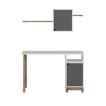 Jarnor Skrivbord 120x75x60 cm - Vit och valnöt - Möbler - Bord & matgrupp - Kontorsbord - Skrivbord