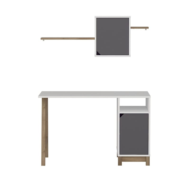 Jarnor Skrivbord 120x75x60 cm - Vit och valnöt - Möbler - Bord & matgrupp - Kontorsbord - Skrivbord