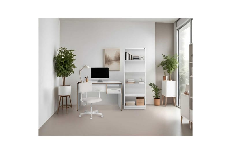 Jenifer Skrivbord 60x120 cm - Mediumfärgat trä/Vit - Möbler - Bord & matgrupp - Kontorsbord - Skrivbord