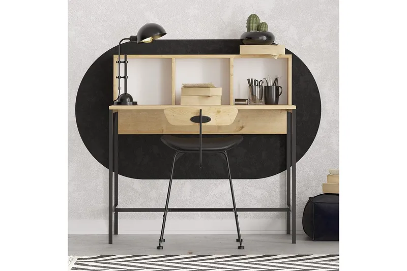 Jovra Skrivbord 60x100 cm - Ek/Svart - Möbler - Bord & matgrupp - Kontorsbord - Skrivbord