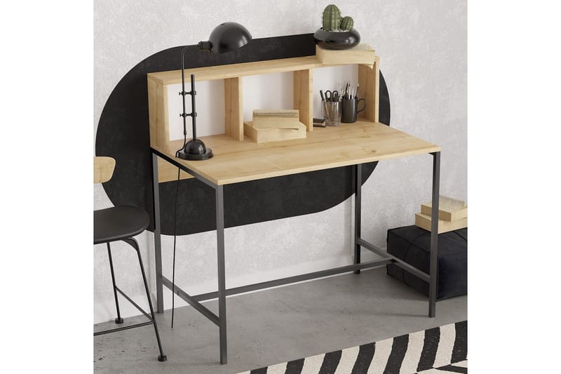 Jovra Skrivbord 60x100 cm - Ek/Svart - Möbler - Bord & matgrupp - Kontorsbord - Skrivbord