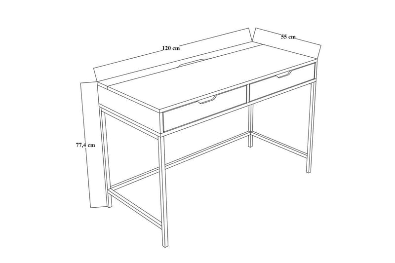 Loryn Skrivbord 120 cm med Förvaring och Lådor i Målat Trä - Grön - Möbler - Bord & matgrupp - Kontorsbord - Skrivbord