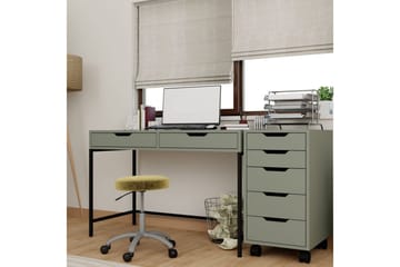 Loryn Skrivbord 120 cm med Lådor och Hjul i Målat Trä - Grön - Möbler - Bord & matgrupp - Kontorsbord - Skrivbord