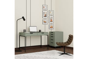 Loryn Skrivbord 120 cm med Lådor och Hjul i Målat Trä - Grön - Möbler - Bord & matgrupp - Kontorsbord - Skrivbord
