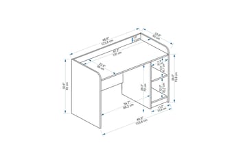 Luses Skrivbord 23,6x123,6 cm - Brun/Beige - Möbler - Bord & matgrupp - Kontorsbord - Skrivbord