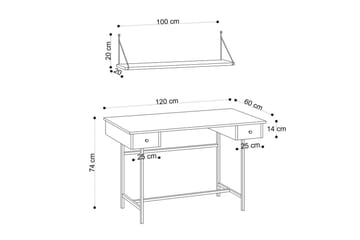 Mirric Skrivbord 60x120 cm - Ek/Svart - Möbler - Bord & matgrupp - Kontorsbord - Skrivbord