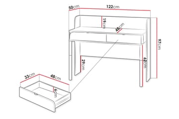 Monfort Skrivbord 122x50 cm - Beige - Möbler - Bord & matgrupp - Kontorsbord - Skrivbord