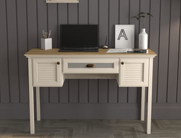 Nenora Skrivbord 132 cm - Crème, ek, grå - Möbler - Bord & matgrupp - Kontorsbord - Skrivbord