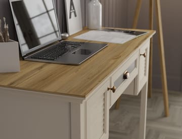 Nenora Skrivbord 132 cm - Crème, ek, grå - Möbler - Bord & matgrupp - Kontorsbord - Skrivbord
