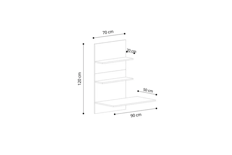 Neyric Skrivbord 50x90 cm - Ek/Svart - Möbler - Bord & matgrupp - Kontorsbord - Skrivbord