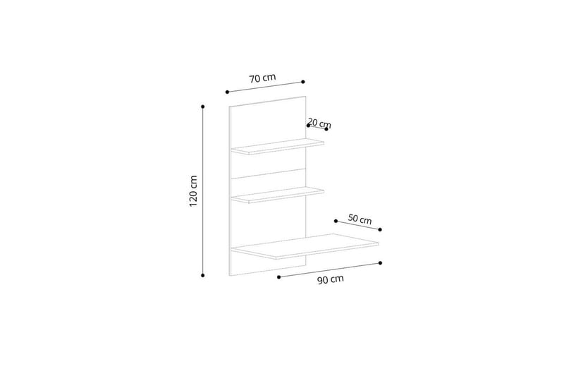 Neyric Skrivbord 50x90 cm - Ek/Svart - Möbler - Bord & matgrupp - Kontorsbord - Skrivbord