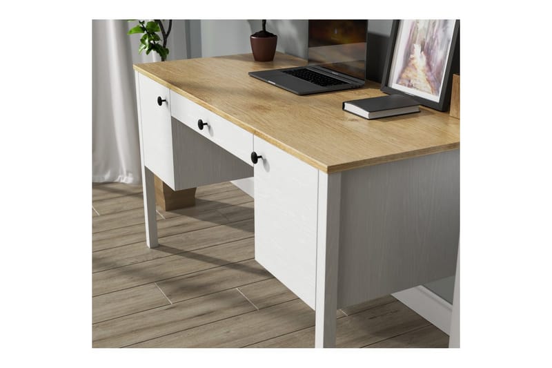 Omryn Skrivbord 60x132 cm - Natur/Vit - Möbler - Bord & matgrupp - Kontorsbord - Skrivbord