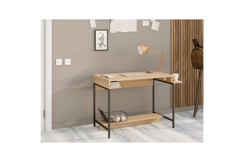 Ovran Skrivbord 57x113 cm - Ek/Svart - Möbler - Bord & matgrupp - Kontorsbord - Skrivbord