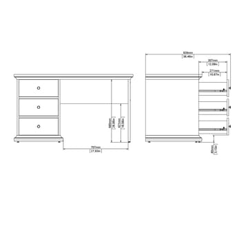 Paris Skrivbord 130x62x74 cm - Möbler - Bord & matgrupp - Kontorsbord - Skrivbord