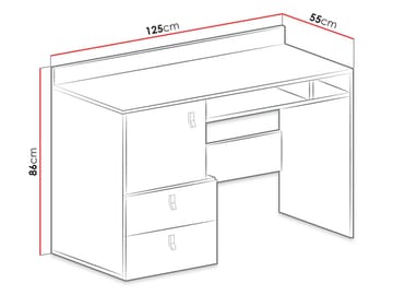 Planeta Skrivbord med Förvaring och Lådor 125 cm i Trä - Svart|Natur - Möbler - Bord & matgrupp - Kontorsbord - Skrivbord