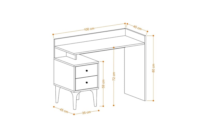 Puuk Skrivbord 45x100 cm - Ek - Möbler - Bord & matgrupp - Kontorsbord - Skrivbord