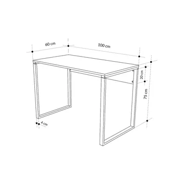 Renora Skrivbord 100 cm - Retrogrå och svart - Möbler - Bord & matgrupp - Kontorsbord - Skrivbord
