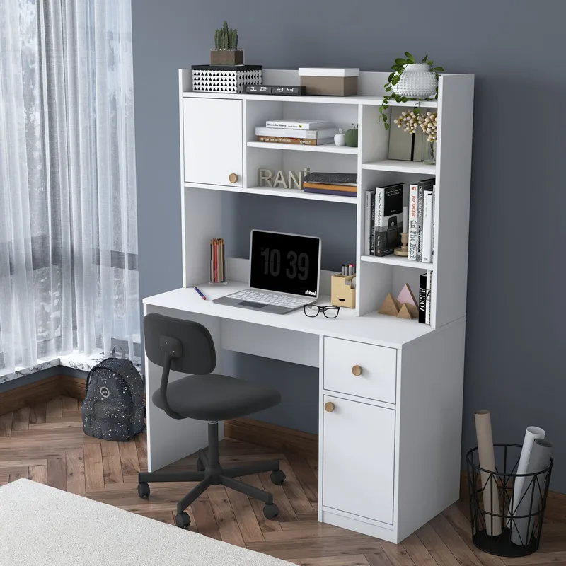 Sarnor Skrivbord 120x166x50 cm - Vit - Möbler - Bord & matgrupp - Kontorsbord - Skrivbord