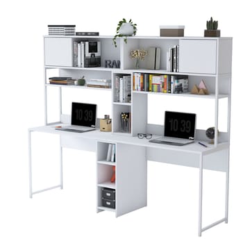 Sarnor Skrivbord 210x170,5x50 cm - Vit - Möbler - Bord & matgrupp - Kontorsbord - Skrivbord