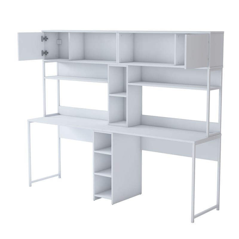 Sarnor Skrivbord 210x170,5x50 cm - Vit - Möbler - Bord & matgrupp - Kontorsbord - Skrivbord
