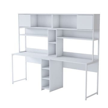 Sarnor Skrivbord 210x170,5x50 cm - Vit - Möbler - Bord & matgrupp - Kontorsbord - Skrivbord