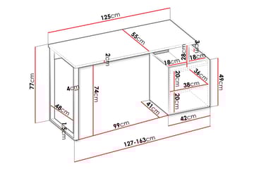 Sigmana Skrivbord 125x55 cm - Ljusgrå/Brun - Möbler - Bord & matgrupp - Kontorsbord - Skrivbord