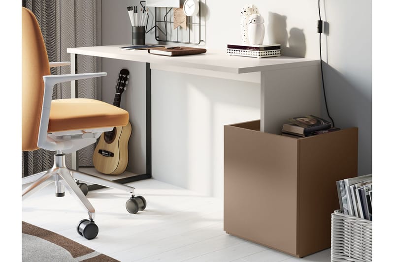 Sigmana Skrivbord 125x55 cm - Ljusgrå/Brun - Möbler - Bord & matgrupp - Kontorsbord - Skrivbord