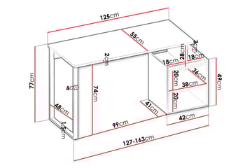 Sigmana Skrivbord 125x55 cm - Ljusgrå/Brun - Möbler - Bord & matgrupp - Kontorsbord - Skrivbord