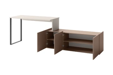 Sigmana Skrivbord 260x55 cm - Ljusgrå/Brun - Möbler - Bord & matgrupp - Kontorsbord - Skrivbord