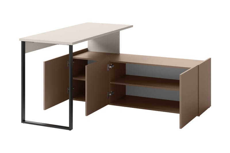 Sigmana Skrivbord 260x55 cm - Ljusgrå/Brun - Möbler - Bord & matgrupp - Kontorsbord - Skrivbord