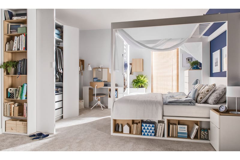 4You Skrivbordsskiva 142 cm med Förvaring Hylla Vit/Natur - VOX - Möbler - Bord & matgrupp - Kontorsbord - Skrivbord