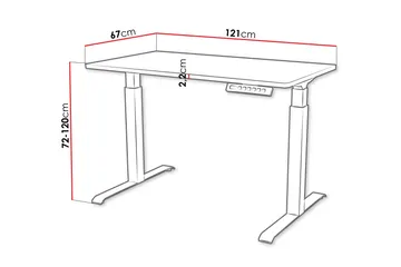 Adrianah Skrivbord 67x121 cm - Brun/Svart - Möbler - Bord & matgrupp - Kontorsbord - Skrivbord
