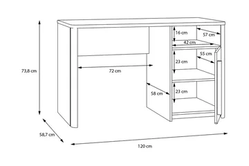 Ahmetbay Skrivbord 120 cm - Grå/Brun - Möbler - Bord & matgrupp - Kontorsbord - Skrivbord