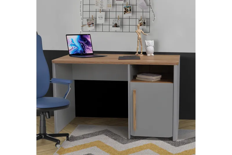 Ahmetbay Skrivbord 120 cm - Grå/Brun - Möbler - Bord & matgrupp - Kontorsbord - Skrivbord