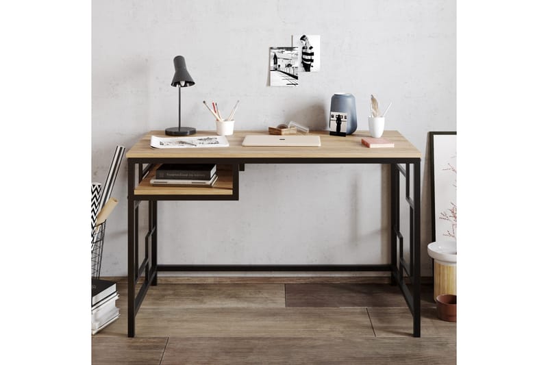 Amsberg Skrivbord 120 cm med Förvaring Hylla - Svart - Möbler - Bord & matgrupp - Kontorsbord - Skrivbord