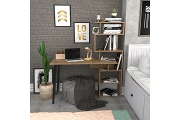 Andifli Skrivbord 55x146,4x133 cm med förvaring - Brun - Möbler - Bord & matgrupp - Kontorsbord - Skrivbord