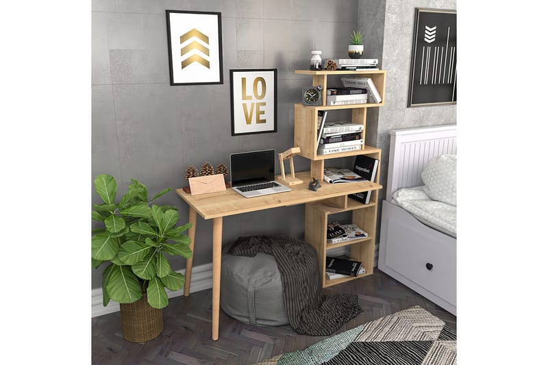 Andifli Skrivbord 55x146,4x133 cm med förvaring - Ek - Möbler - Bord & matgrupp - Kontorsbord - Skrivbord