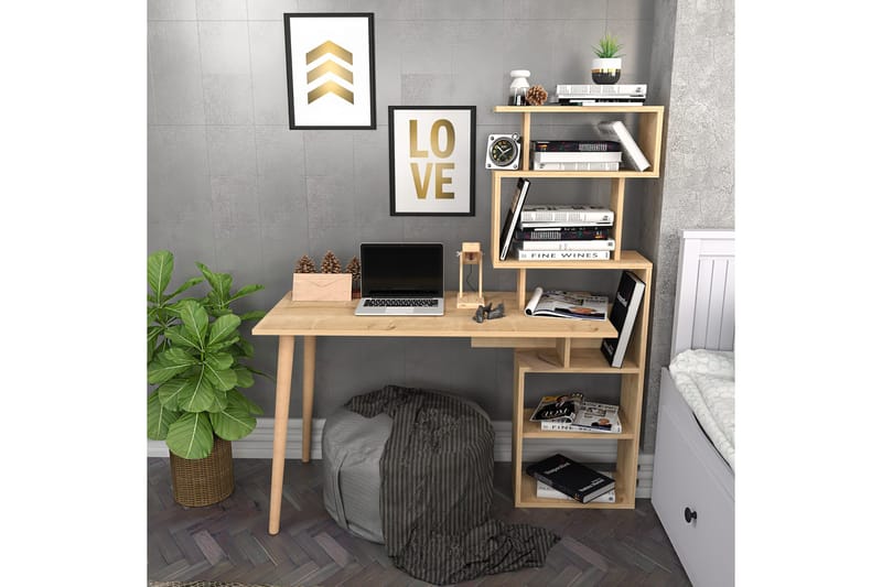 Andifli Skrivbord 55x146,4x133 cm med förvaring - Ek - Möbler - Bord & matgrupp - Kontorsbord - Skrivbord