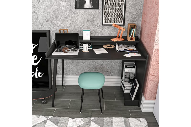 Andifli Skrivbord 59x88,3x121,8 cm med förvaring - Svart - Möbler - Bord & matgrupp - Kontorsbord - Skrivbord