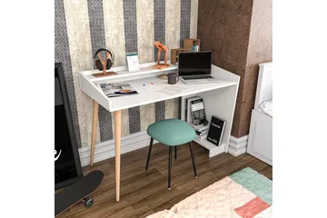 Andifli Skrivbord 59x88,3x121,8 cm med förvaring - Vit - Möbler - Bord & matgrupp - Kontorsbord - Skrivbord