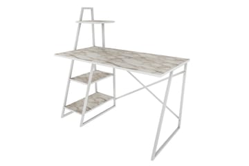 Andifli Skrivbord 60x120x120 cm med förvaring - Vit - Möbler - Bord & matgrupp - Kontorsbord - Skrivbord